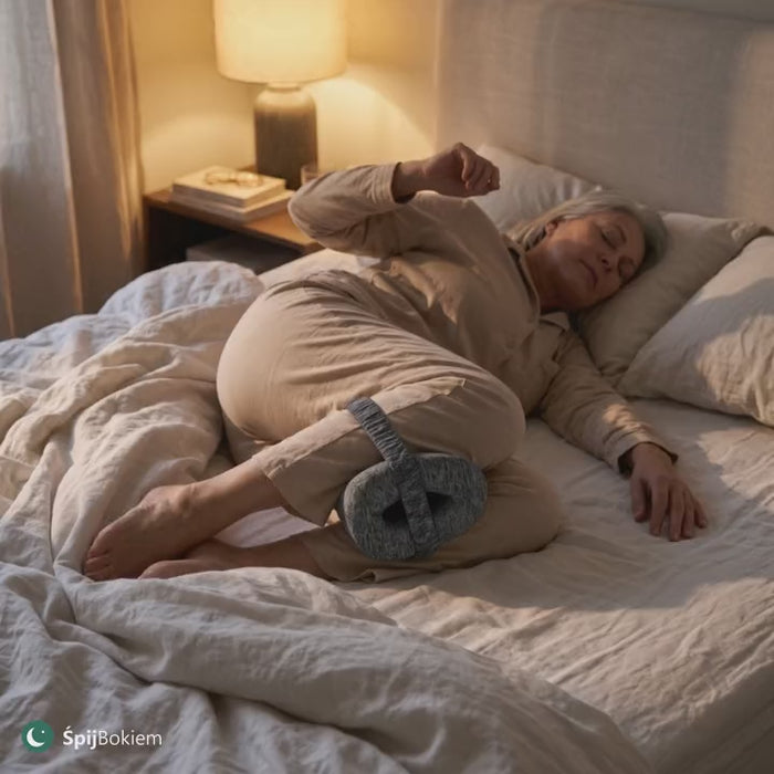 Obrót w nocy, poduszka zostaje między kolanami